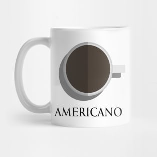 Hot americano coffee cup top view in flat design style Mug